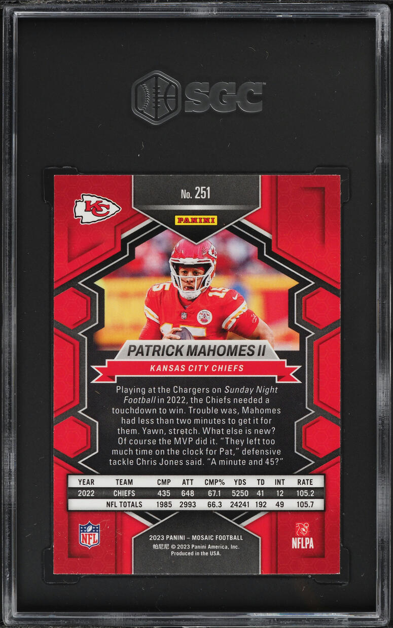 2023 Panini Mosaic Patrick Mahomes II #251 SGC 9 MINT