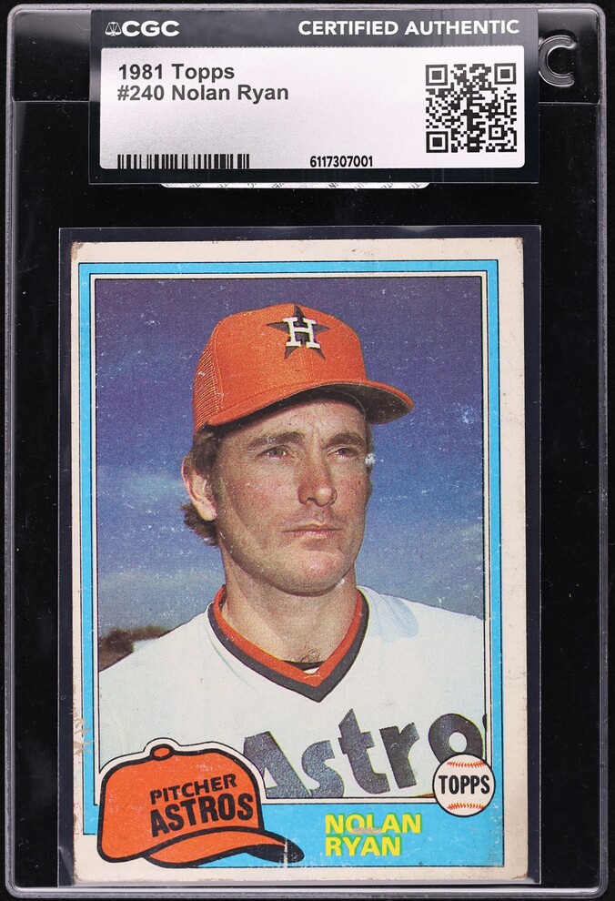 1981 Topps Nolan Ryan #240 CGC AUTH