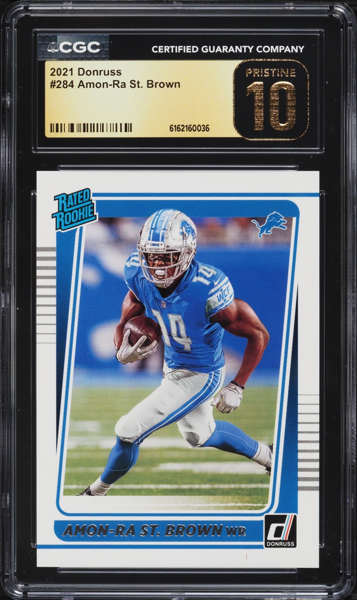 2021 Donruss Football Amon-Ra St. Brown ROOKIE #284 CGC 10 PRISTINE