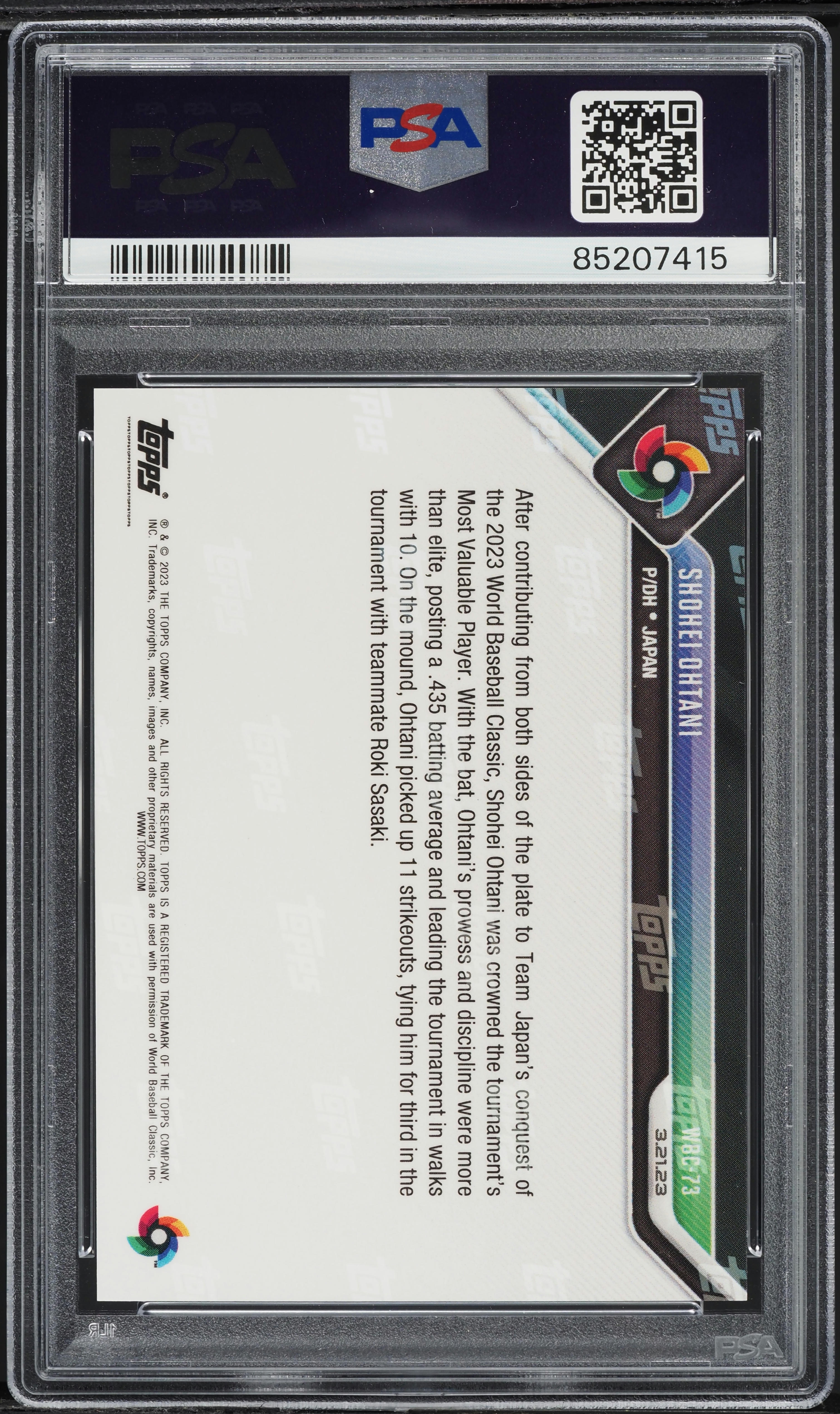 2023 Topps Now World Baseball Classic Shohei Ohtani #WBC-73