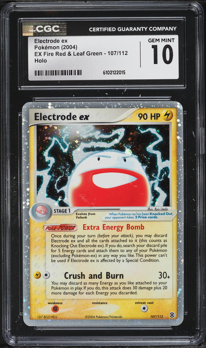 2004 Pokemon EX Fire Red & Leaf Green Holo Electrode ex #107 CGC 10 GEM MINT