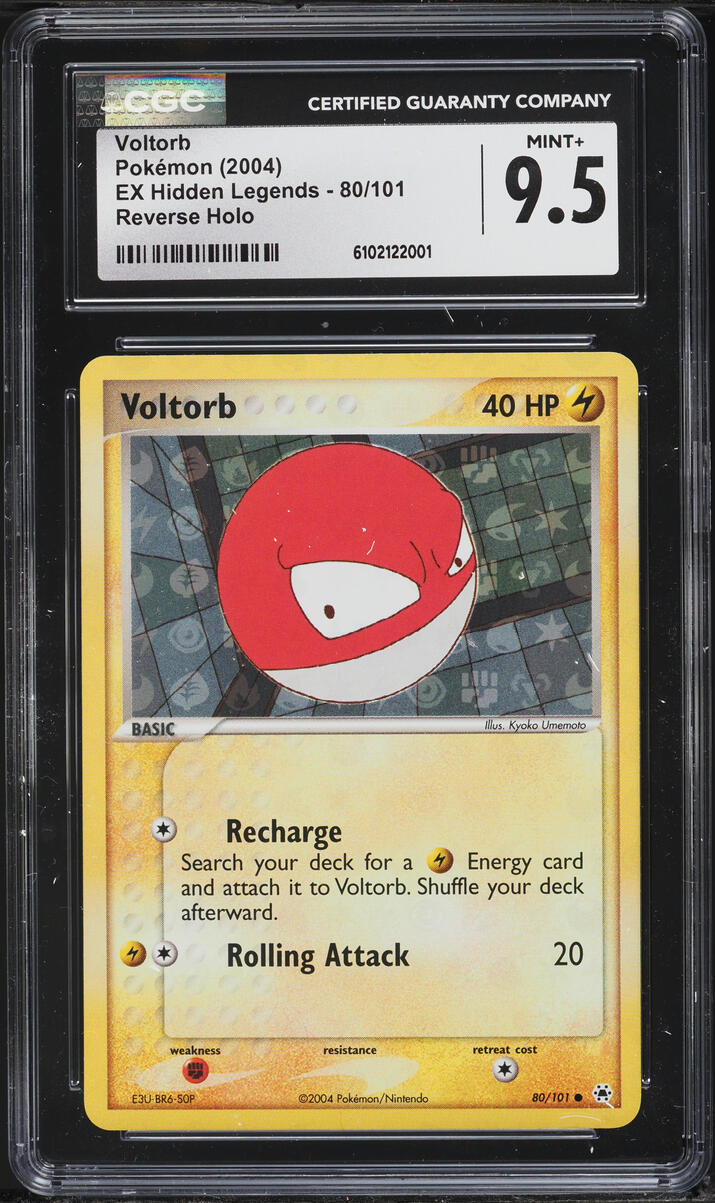 2004 Pokemon EX Hidden Legends Reverse Holo Voltorb #80 CGC 9.5 MINT+