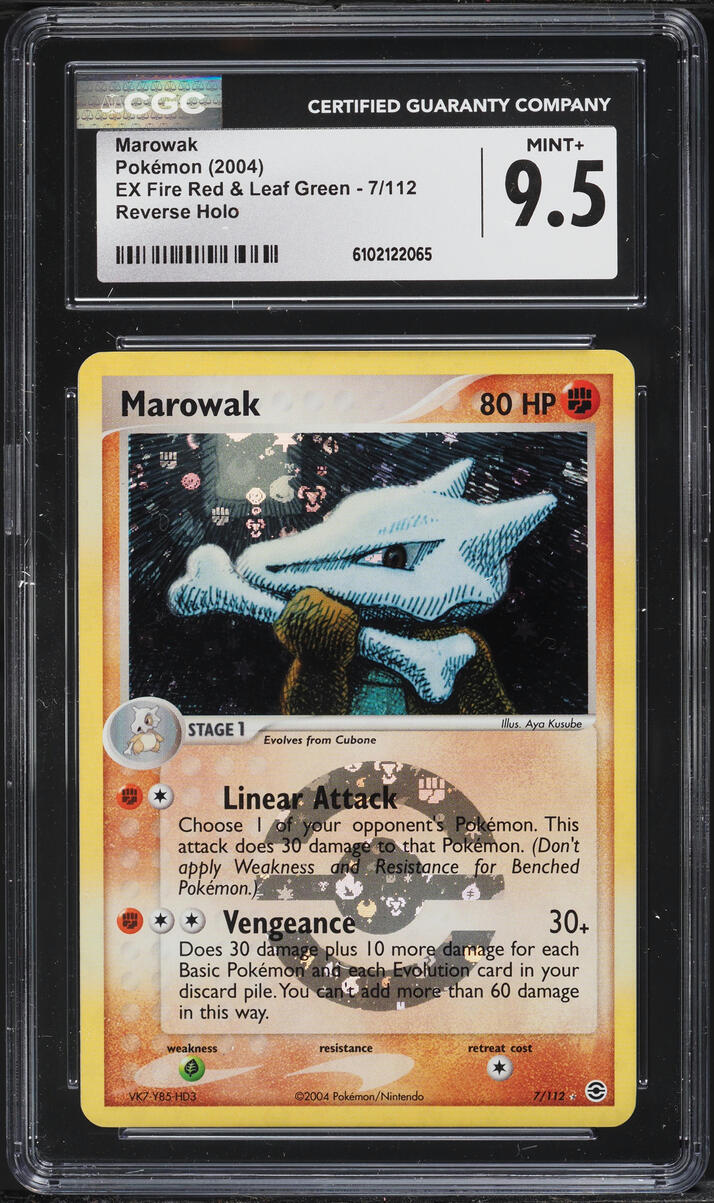 2004 Pokemon EX Fire Red & Leaf Green Reverse Holo Marowak #7 CGC 9.5 MINT+