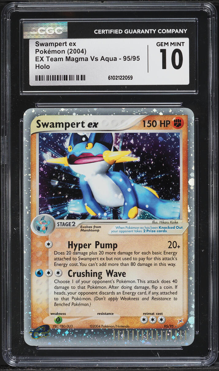2004 Pokemon EX Team Magma Vs Aqua Holo Swampert ex #95 CGC 10 GEM MINT