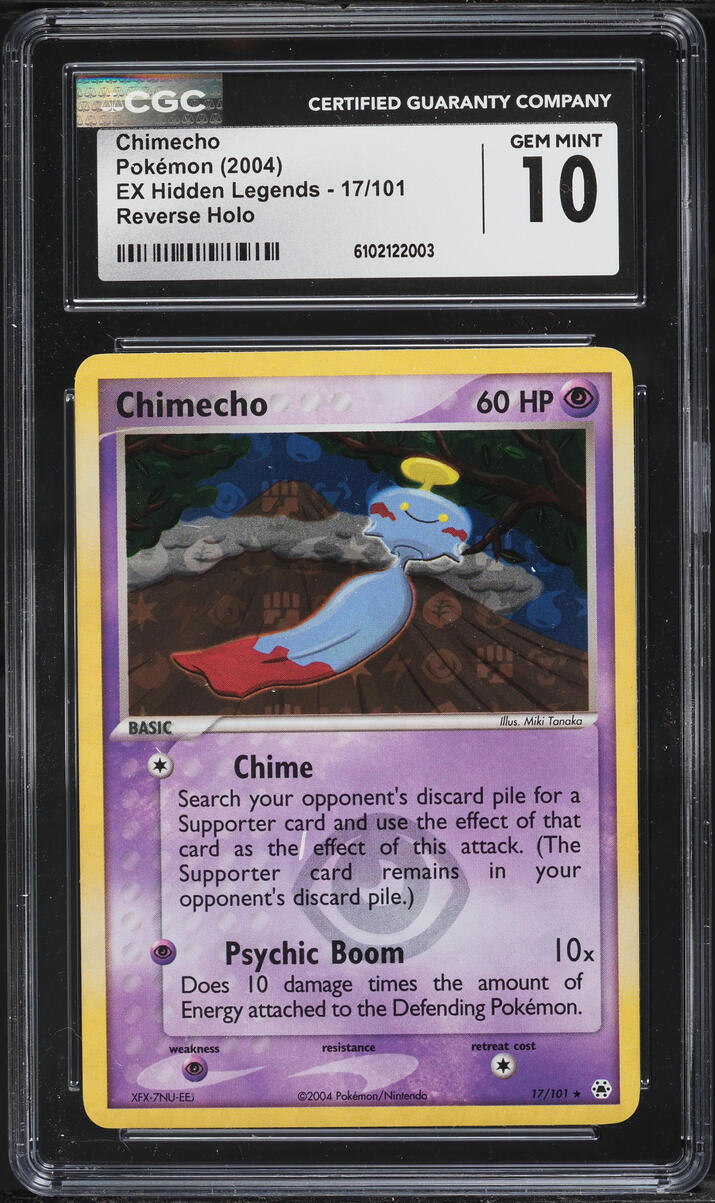 2004 Pokemon EX Hidden Legends Reverse Holo Chimecho #17 CGC 10 GEM MINT