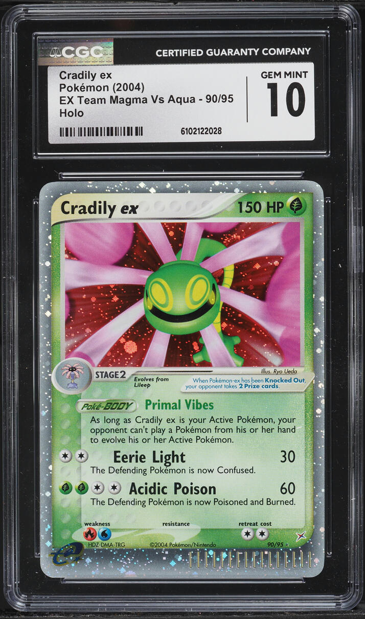 2004 Pokemon EX Team Magma Vs Aqua Holo Cradily ex #90 CGC 10 GEM MINT