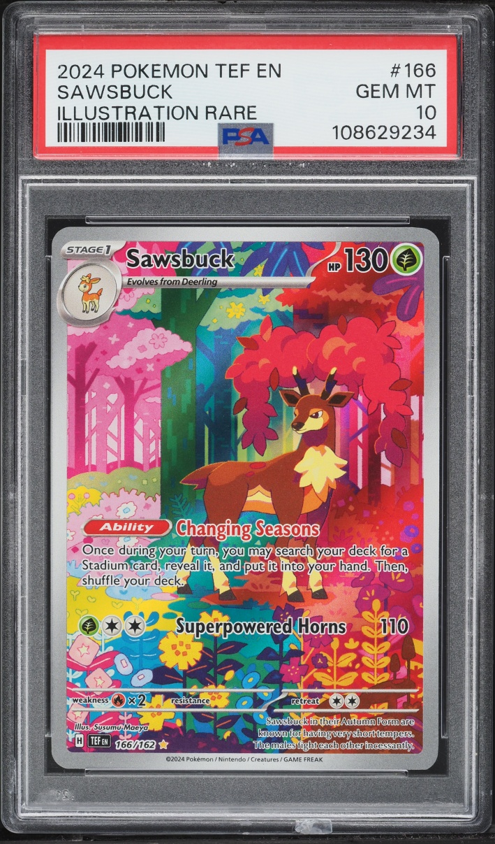2024 Pokemon Scarlet & Violet Temporal Forces IR Sawsbuck #166 PSA 10 GEM MINT