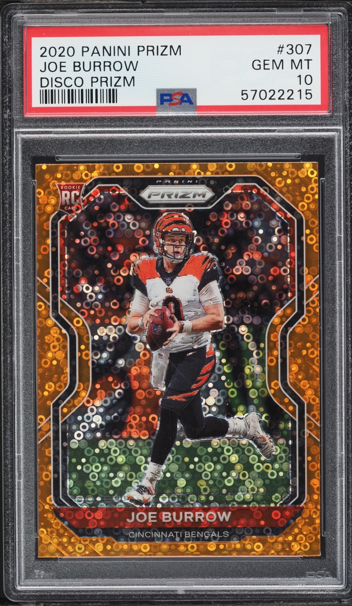 2020 Panini Prizm Disco Joe Burrow ROOKIE #307 PSA 10 GEM MINT