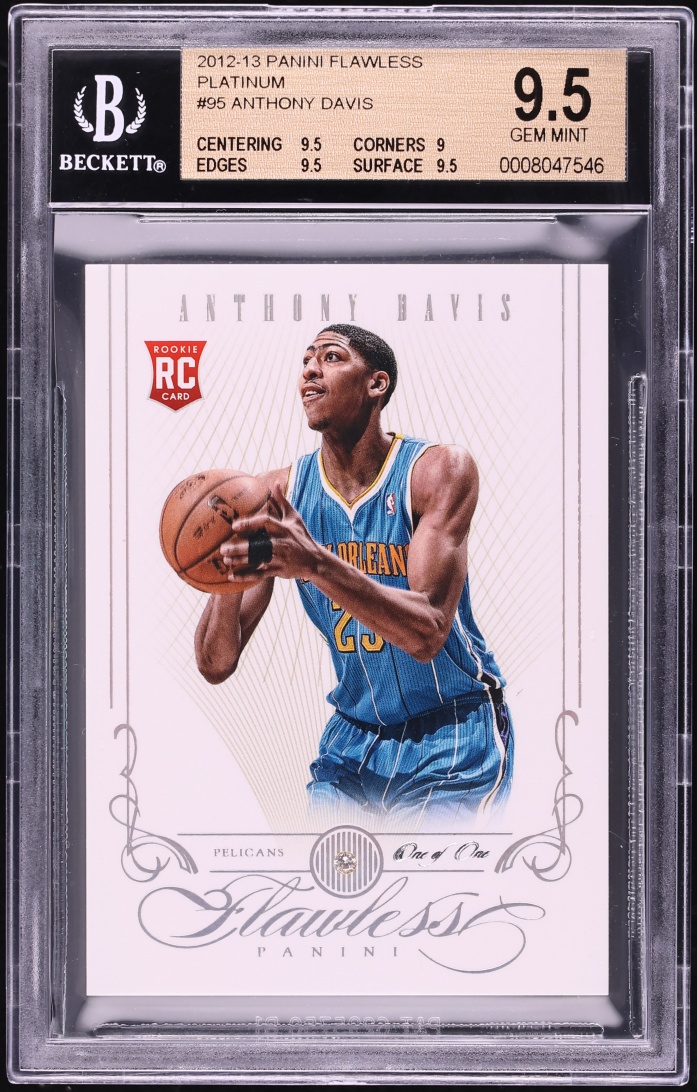 2012 Panini Flawless Platinum Anthony Davis ROOKIE 1/1 #95 BGS 9.5 GEM MINT