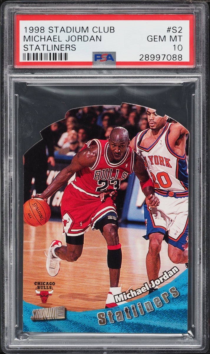 1998 Stadium Club Statliners Die-Cut Michael Jordan #S2 PSA 10 GEM MINT