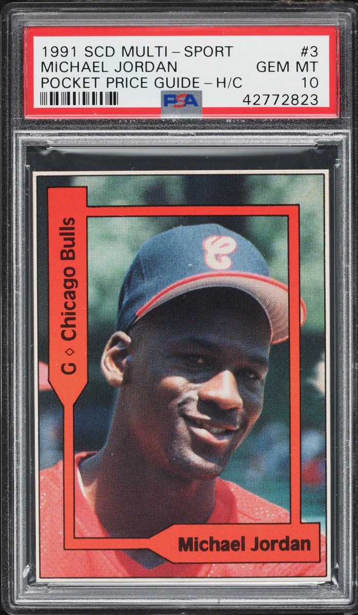1991 SCD Multi-Sport Pocket Price Guide Hand Cut Michael Jordan ROOKIE #3 PSA 10 GEM MINT