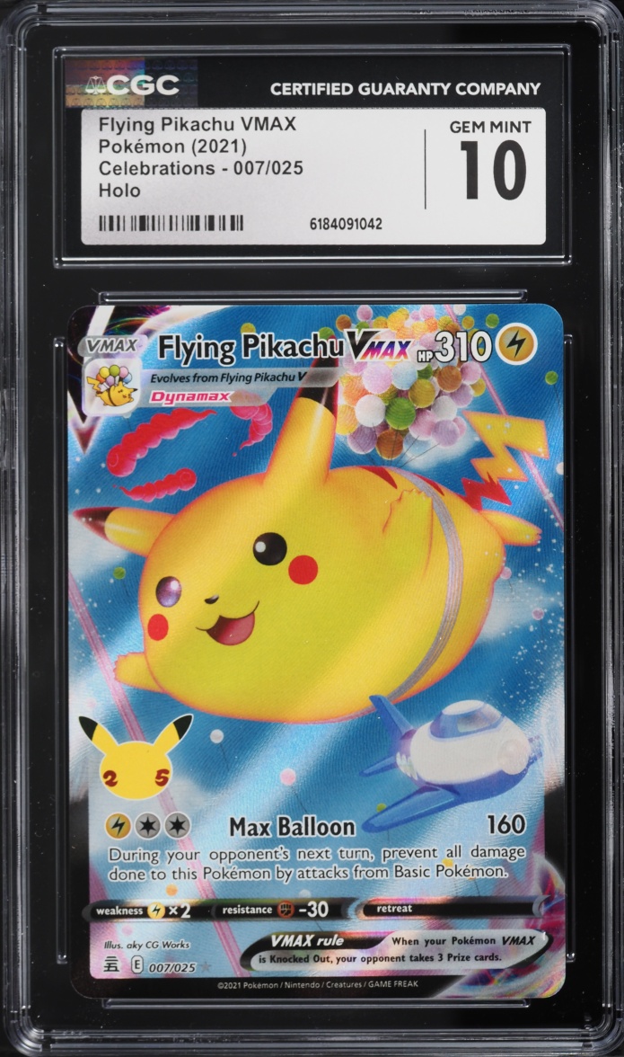 2021 #7 Flying Pikachu Vmax CGC 10 Pokemon Sword & Shield Celebrations Full Art