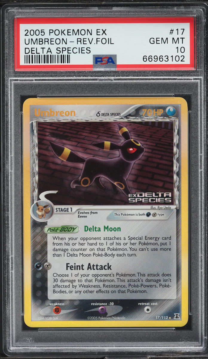 2005 Pokemon EX Delta Species Reverse Holo Umbreon #17 PSA 10 GEM MINT