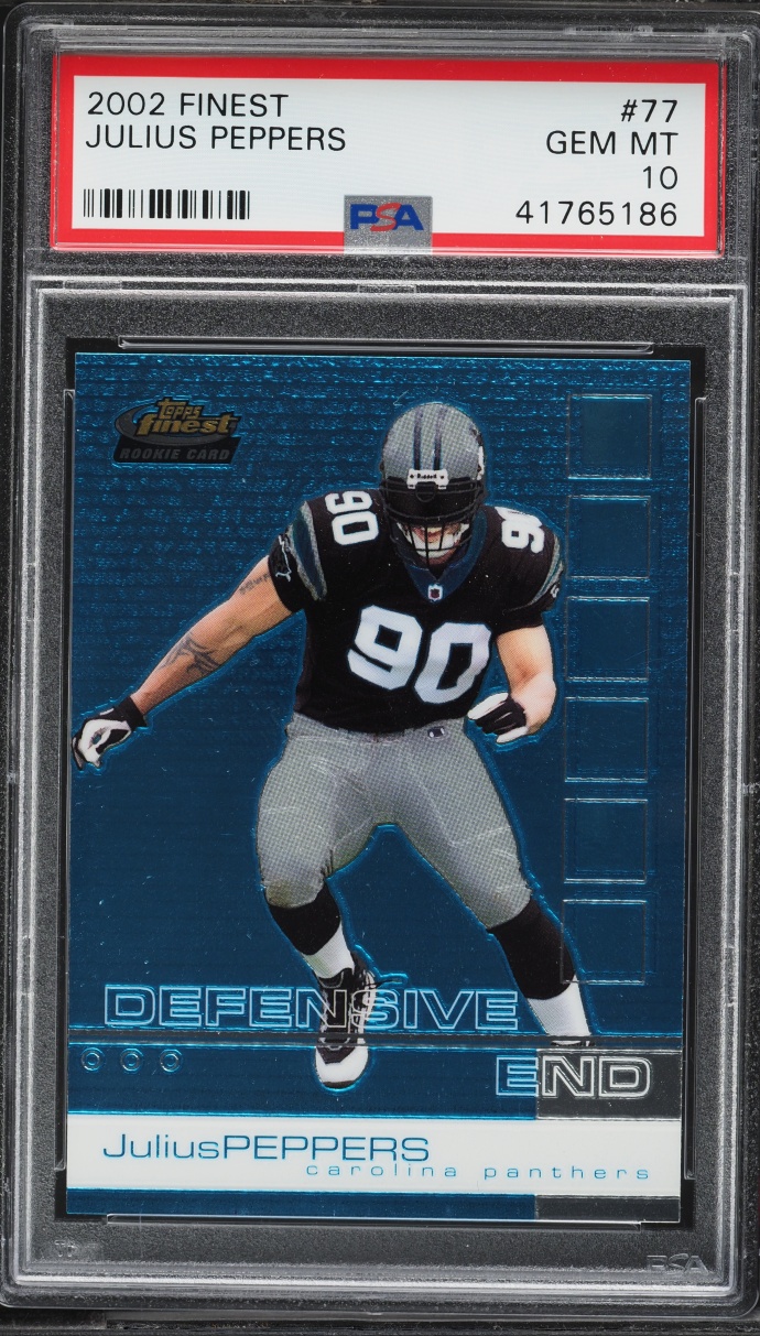 2002 Finest Football Julius Peppers ROOKIE #77 PSA 10 GEM MINT