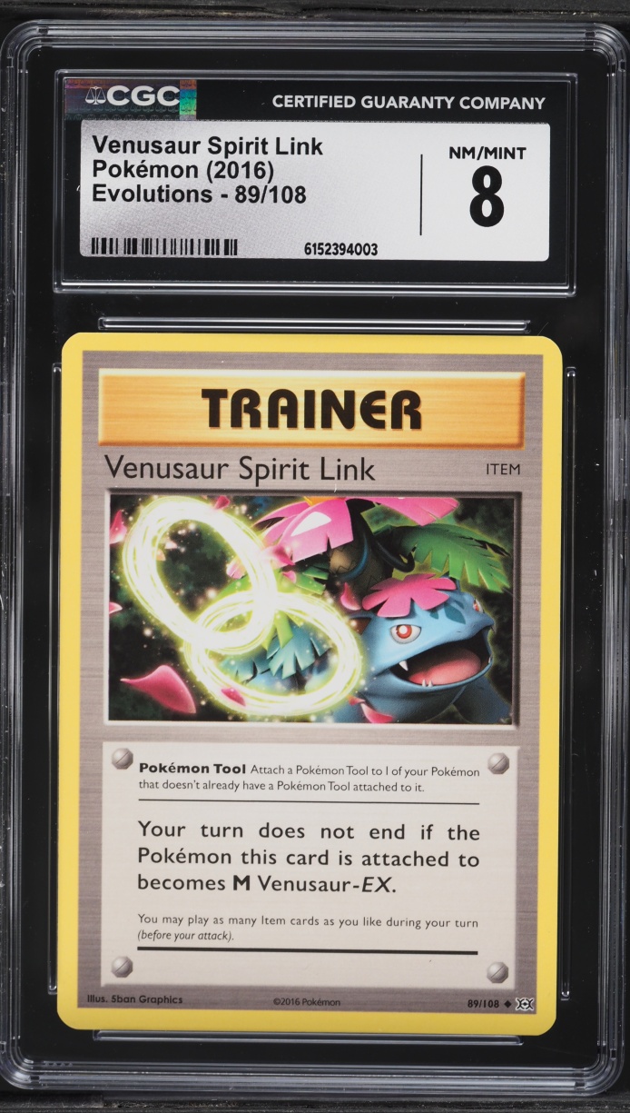 2016 Pokemon XY Evolutions Venusaur Spirit Link #89 CGC 8 NM-MT