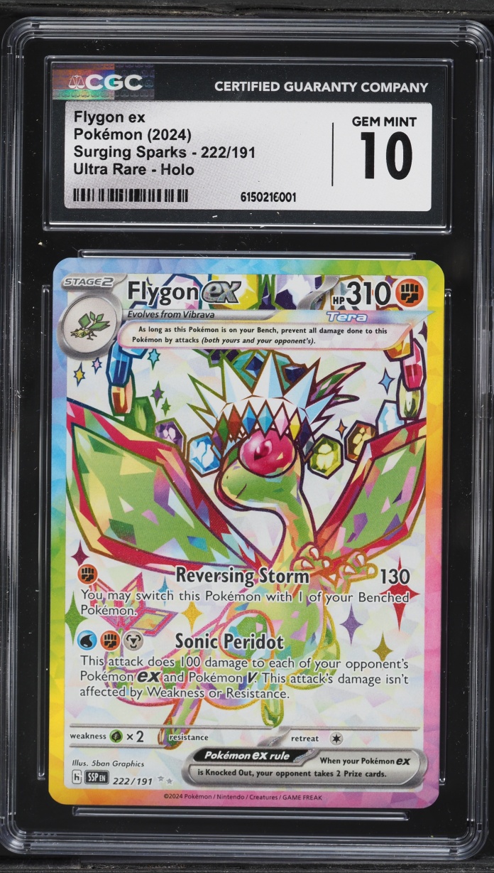2024 Pokemon Scarlet & Violet Surging Sparks Full Art Flygon ex #222 CGC 10 GEM MINT