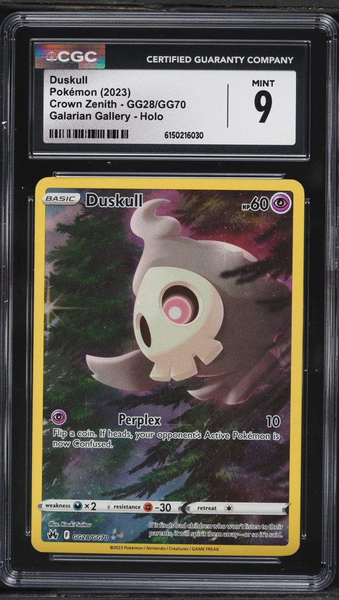 2023 Pokemon Sword & Shield Crown Zenith Full Art Duskull #GG28 CGC 9 MINT