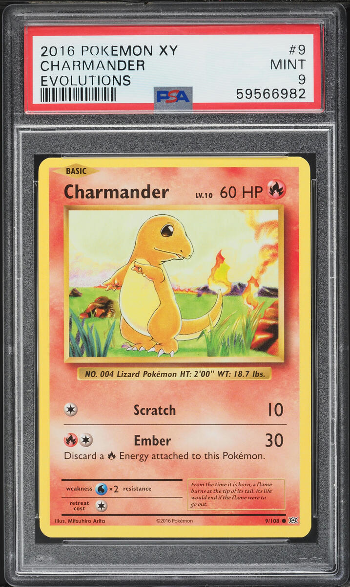 2016 Pokemon XY Evolutions Charmander #9 PSA 9 MINT