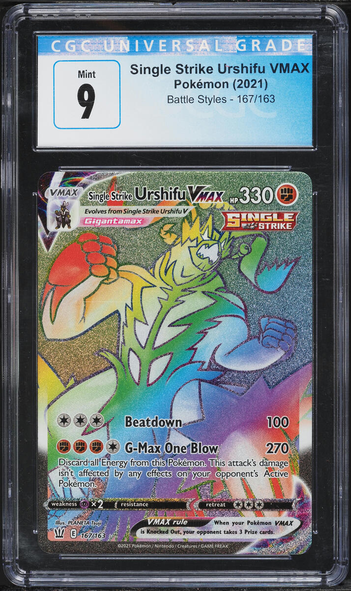 2021 Pokemon Sword & Shield Battle Styles Hyper Single Strike Urshifu VMAX #167 CGC 9 MINT