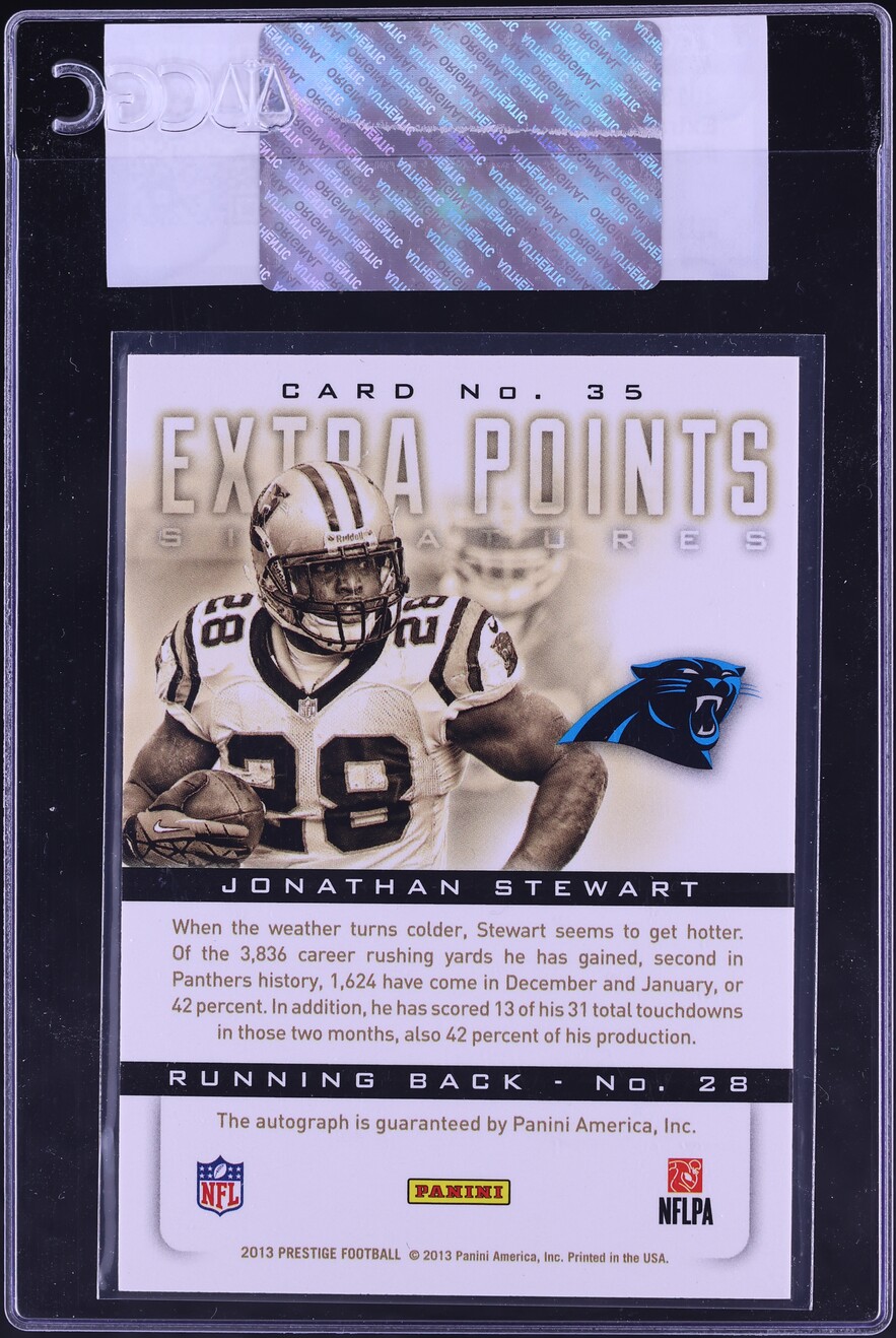 2013 Panini Prestige Extra Points Black Jonathan Stewart AUTO /49 #35 ...