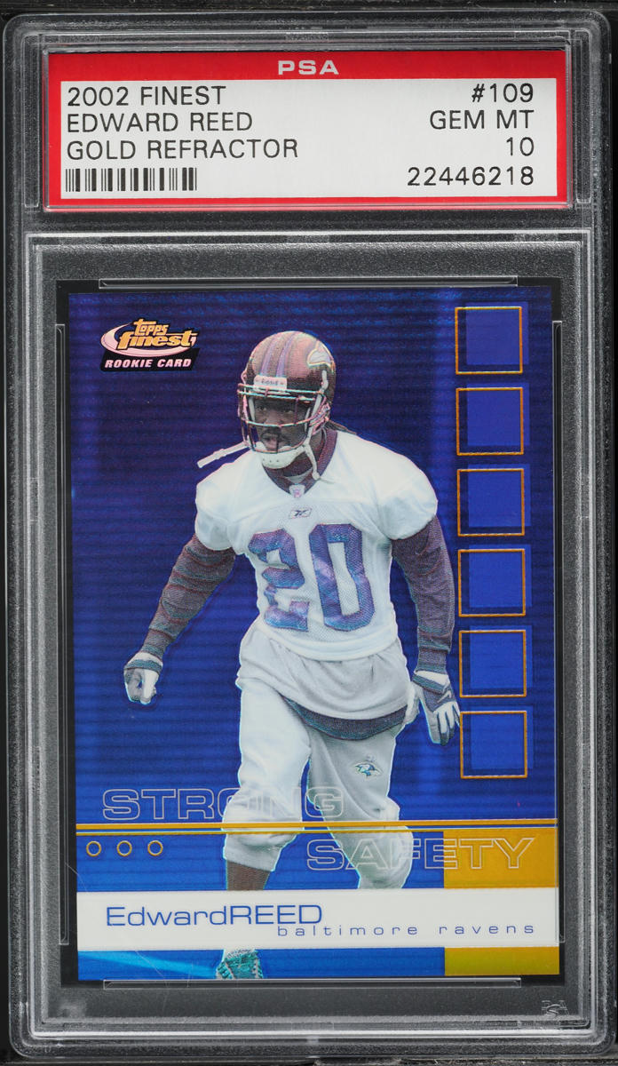 2002 Finest Gold Refractor Ed Reed ROOKIE /25 #109 PSA 10 GEM MINT