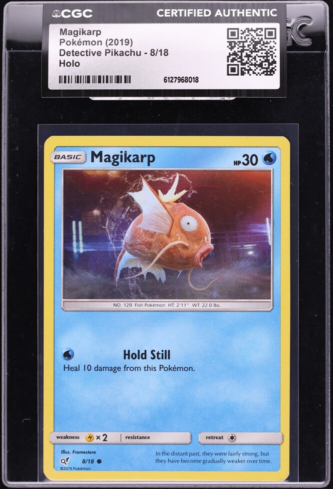 2019 Pokemon Sun & Moon Detective Pikachu Holo Magikarp #8 CGC AUTH
