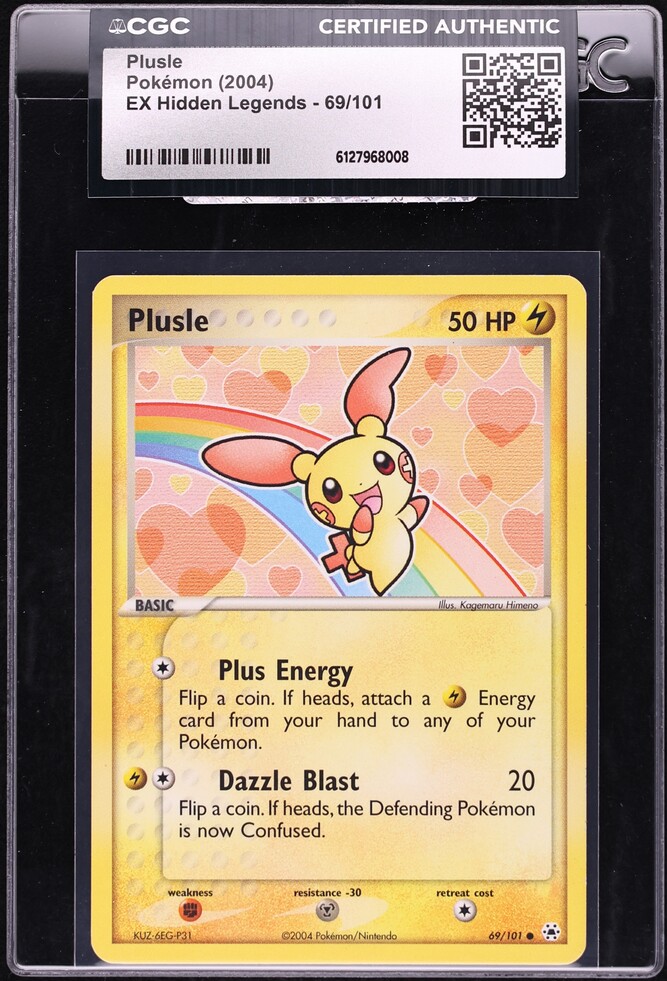 2004 Pokemon EX Hidden Legends Plusle #69 CGC AUTH
