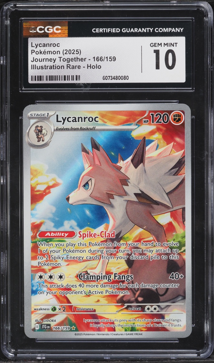 2025 Pokemon Scarlet & Violet Journey Together IR Lycanroc #166 CGC 10 GEM MINT