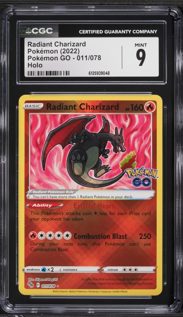 2022 Pokemon Sword & Shield GO Holo Radiant Charizard #11 CGC 9 MINT