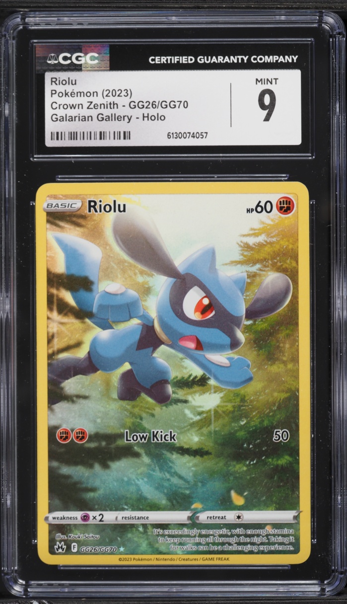 2023 Pokemon Sword & Shield Crown Zenith Full Art Riolu #GG26 CGC 9 MINT