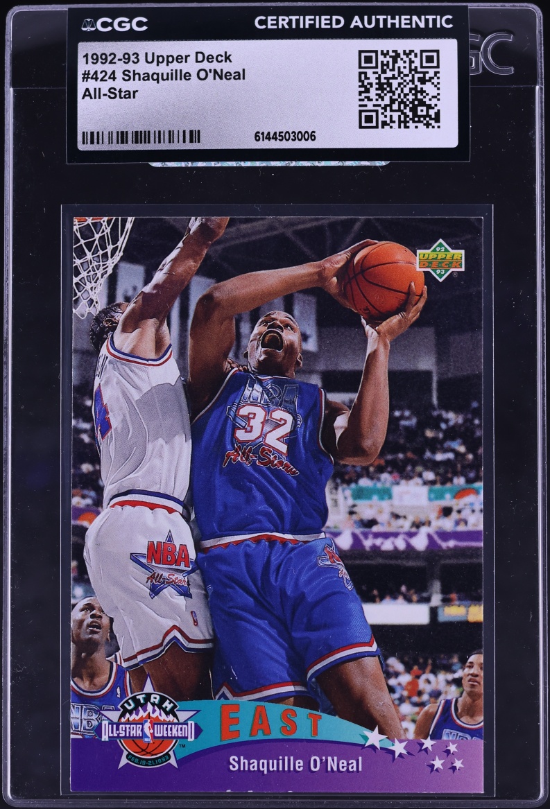 1992 Upper Deck All-Star Shaquille O'Neal ROOKIE #424 CGC AUTH