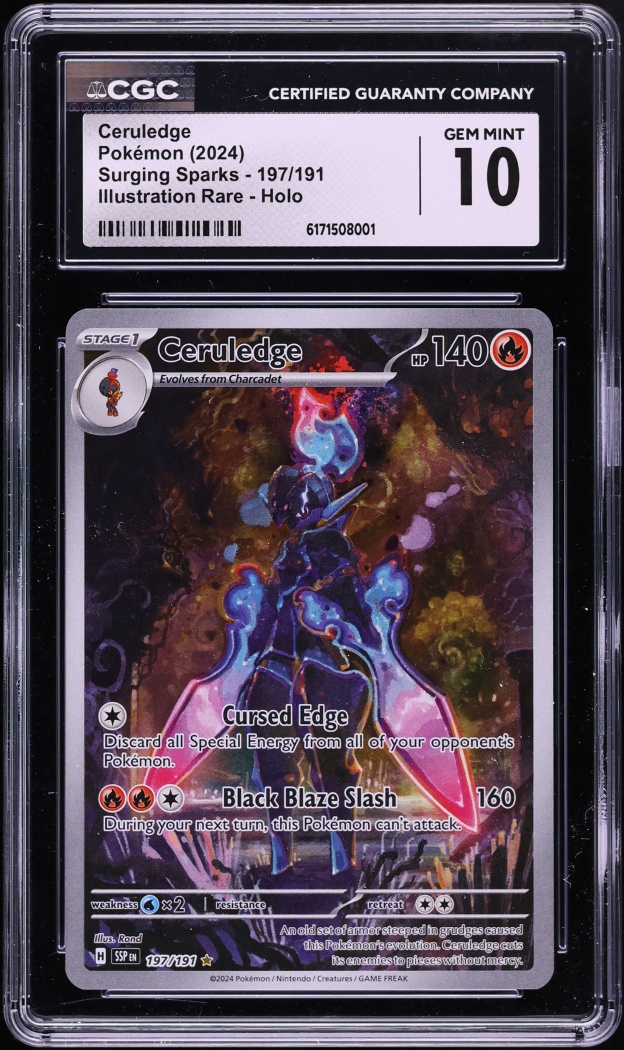 2024 Pokemon Scarlet & Violet Surging Sparks IR Ceruledge #197 CGC 10 GEM MINT