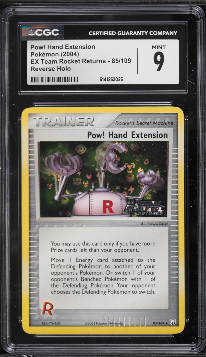 2004 Pokemon EX Team Rocket Returns Reverse Holo Pow! Hand Extension CGC 9 MINT