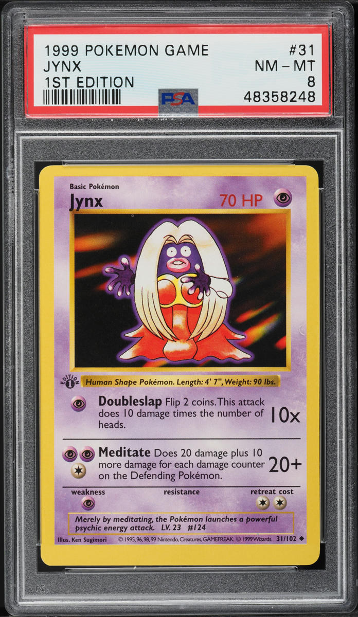 1999 Pokemon Base Set Shadowless 1st Edition Jynx #31 PSA 8 NM-MT