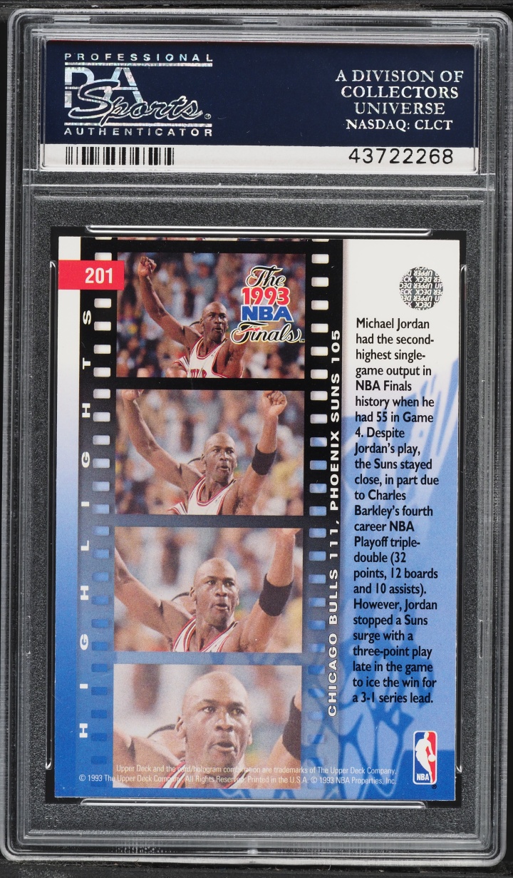 1993 Upper Deck Basketball Michael Jordan #201 PSA 10 GEM MINT