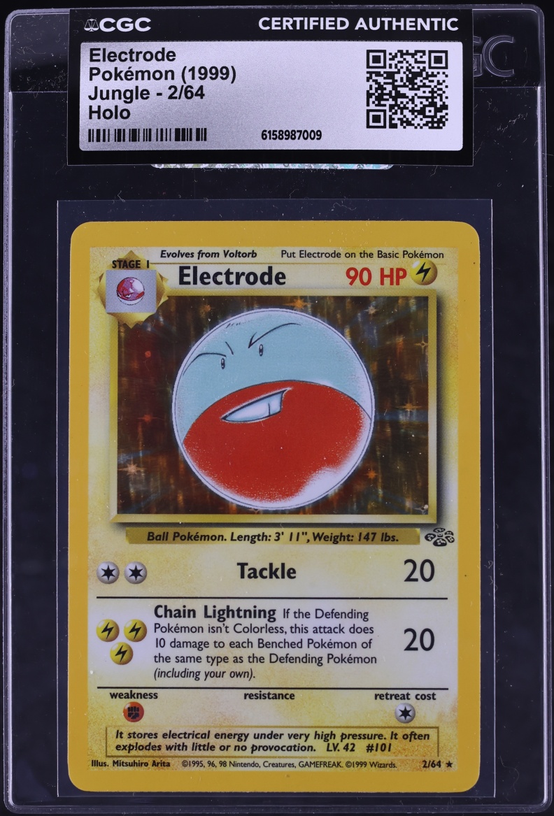 1999 Pokemon Jungle Holo Electrode #2 CGC AUTH