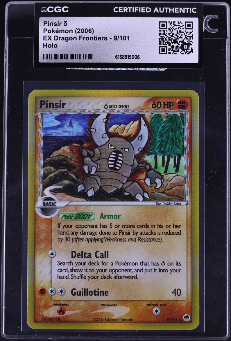 2006 Pokemon EX Dragon Frontiers Holo Pinsir #9 CGC AUTH