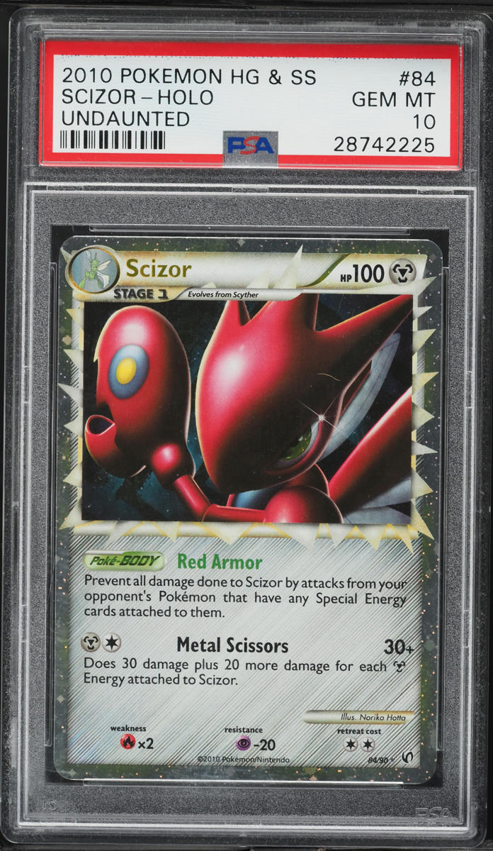 2010 Pokemon HeartGold & SoulSilver Undaunted Holo Scizor #84 PSA 10 GEM MINT