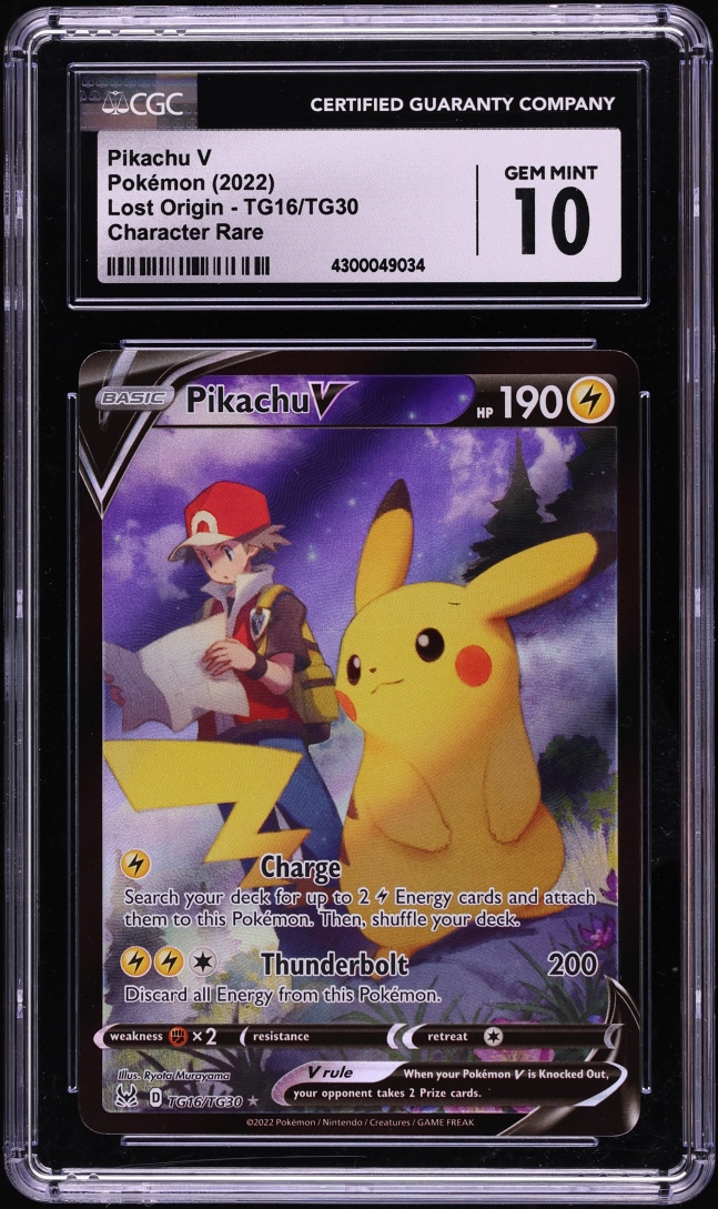 2022 Pokemon Sword & Shield Lost Origin CHR Pikachu V #TG16 CGC 10 GEM MINT