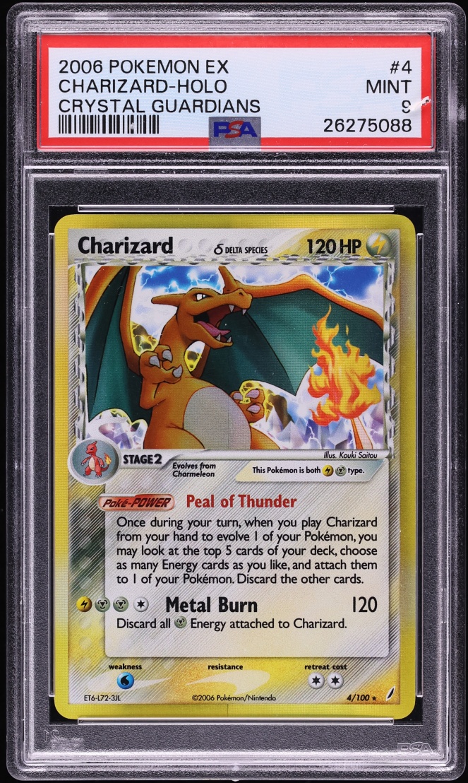 2006 Pokemon EX Crystal Guardians Holo Charizard #4 PSA 9 MINT