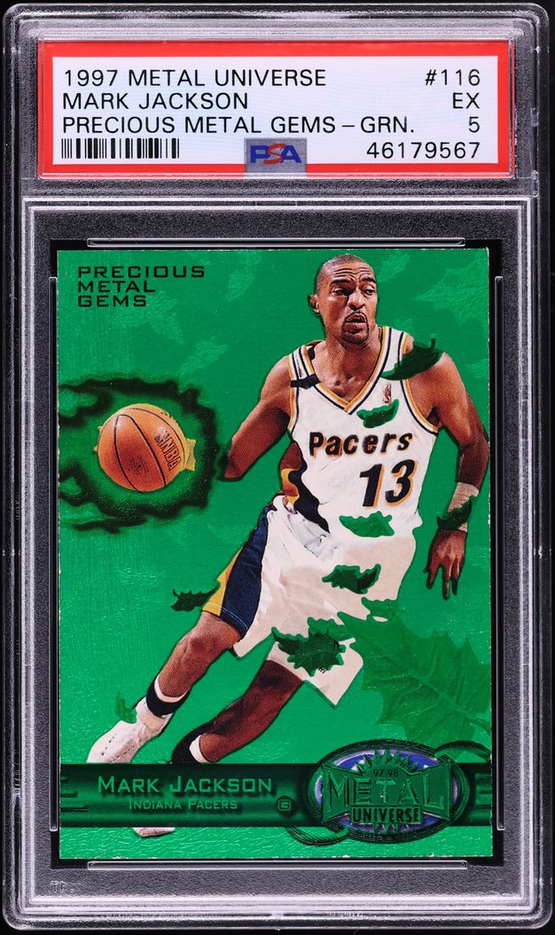 1997 Metal Universe Precious Metal Gems PMG Green Mark Jackson /10 #116 PSA 5 EX