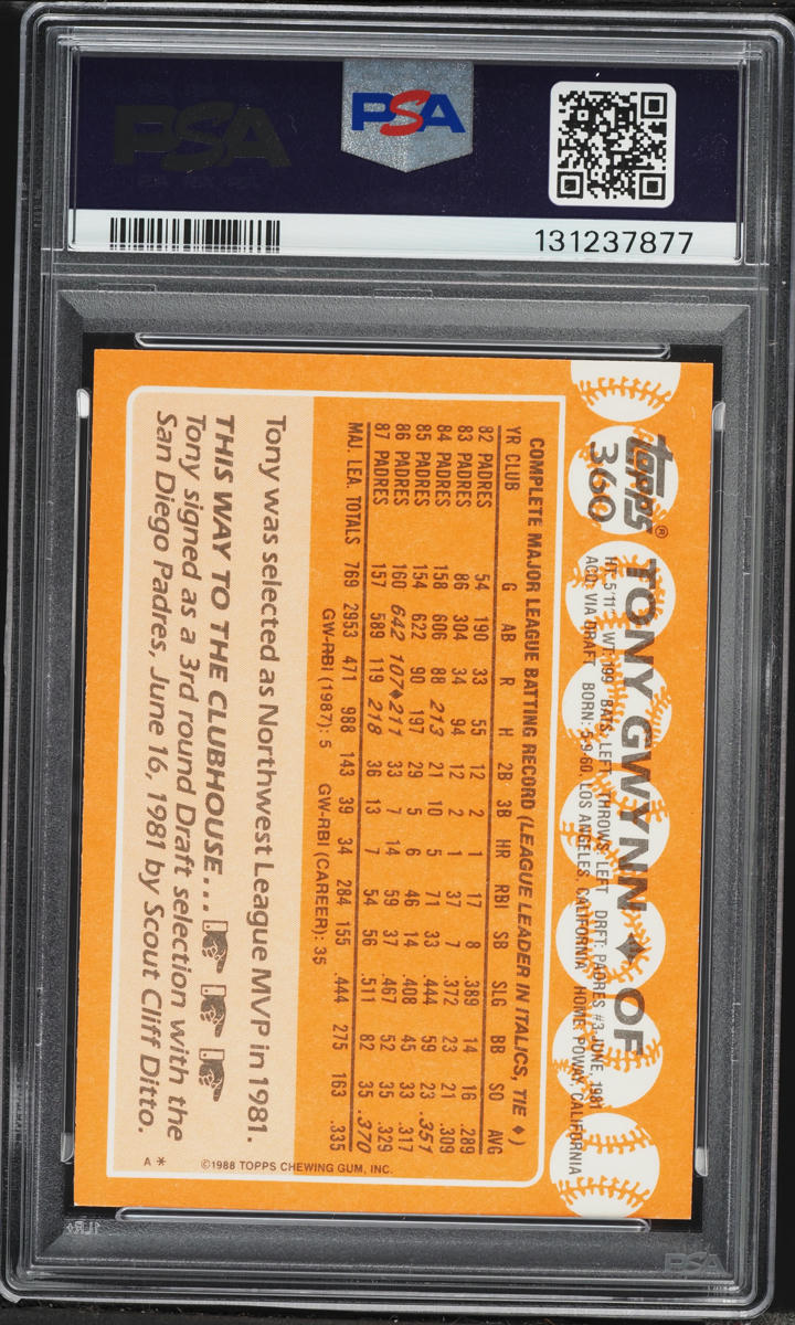 1988 Topps Tiffany Tony Gwynn #360 PSA 8 NM-MT
