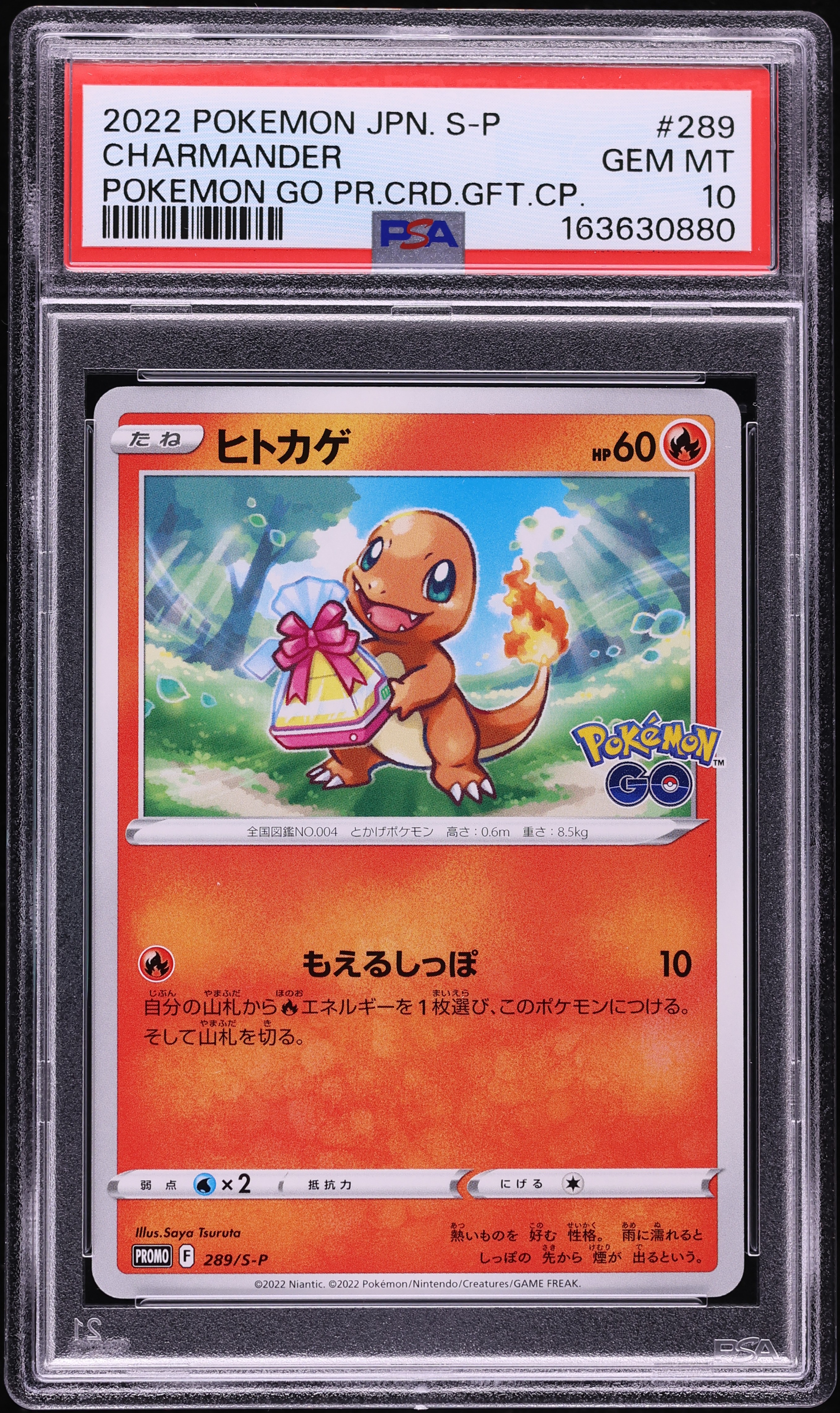 2022 Pokemon Japanese Sword & Shield Promo GO Gift Campaign Charmander #289 PSA 10 GEM MINT