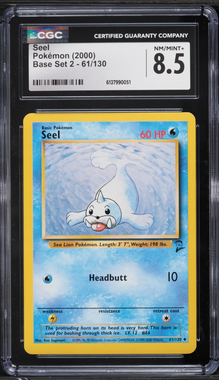 2000 Pokemon Base Set 2 Seel #61 CGC 8.5 NM-MT+