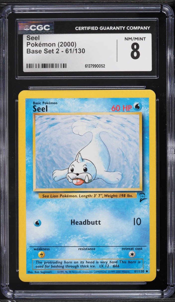 2000 Pokemon Base Set 2 Seel #61 CGC 8 NM-MT