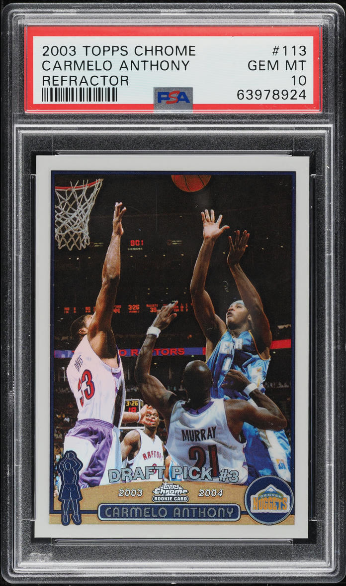 2003 SPx Basketball Carmelo Anthony ROOKIE RC PATCH AUTO /750 BGS