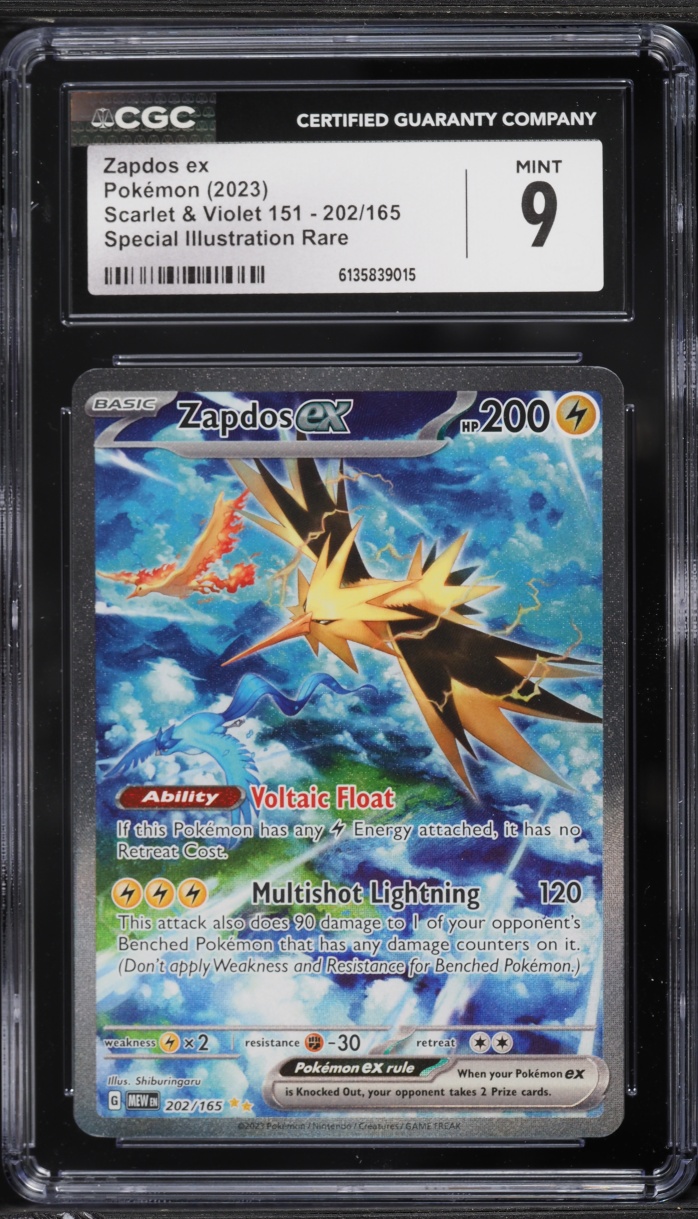 2023 Pokemon Scarlet & Violet 151 SIR Zapdos ex #202 CGC 9 MINT