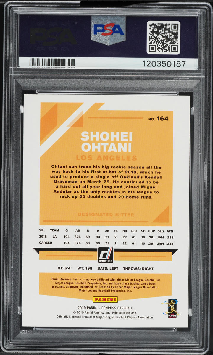その他 MLB Shohei Ohtani Donruss PSA10 2019 Donruss Artist Proof Shohei Ohtani /10 #164 PSA 10 GEM MINT