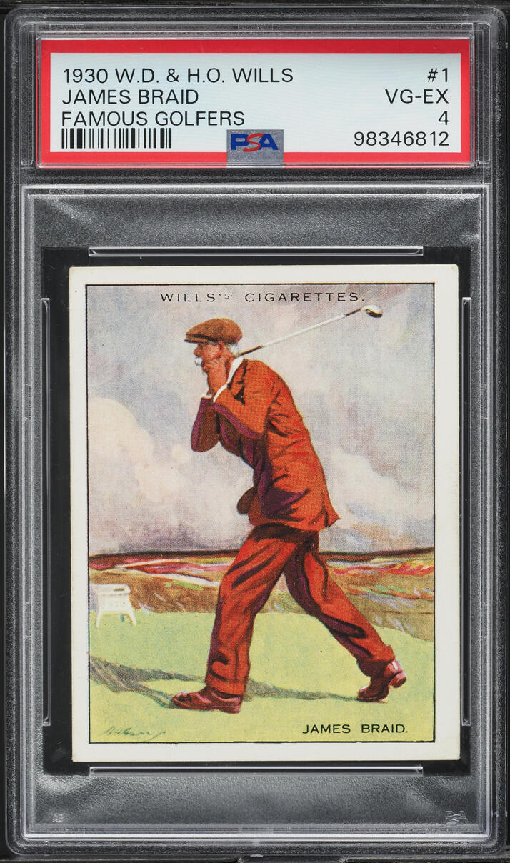 1930 WD & HO Wills Famous Golfers James Braid PSA 4 VGEX