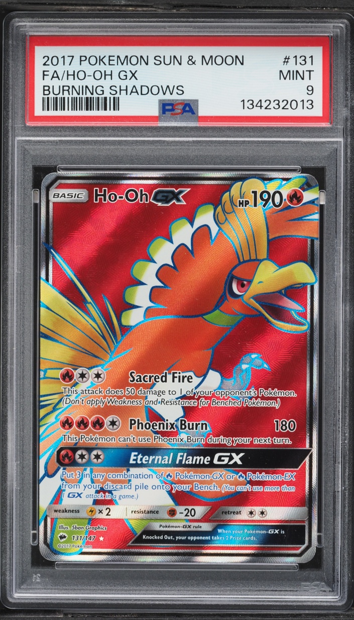 2017 Pokemon Sun & Moon Burning Shadows Full Art Ho-Oh GX #131 PSA 9 MINT